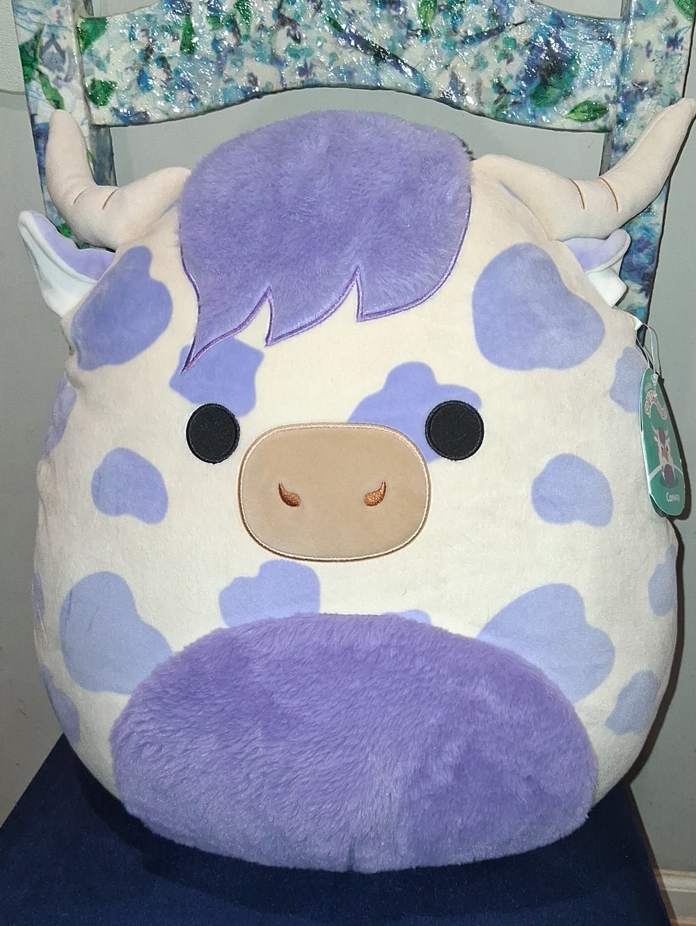Squishmallow Plush Purple Cow Kids Cushion - Soft Decorative Pillow